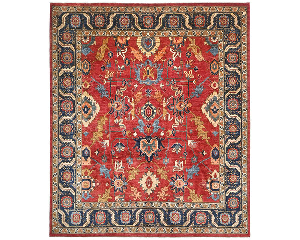 8x10 Red Aryana Afghan Hand Knotted Veg Dye Wool Area Rug